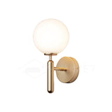 Minimalist Nordic Glass Wall Light Modern Brass Sconce for Bedroom and Living Room