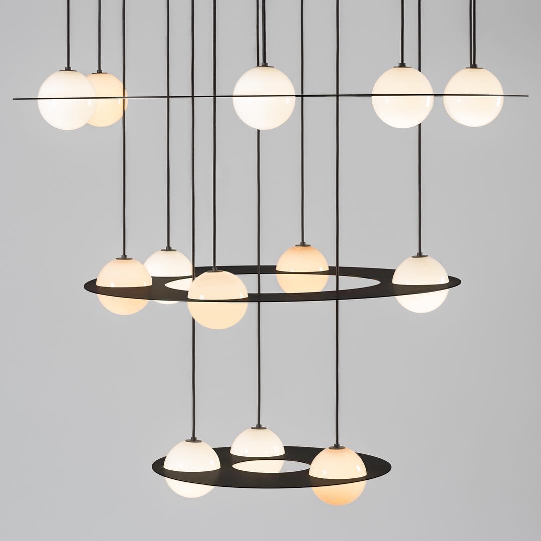 Minimalist Orbion Black Sphere Pendant Light Modern Geometric Glass Droplight