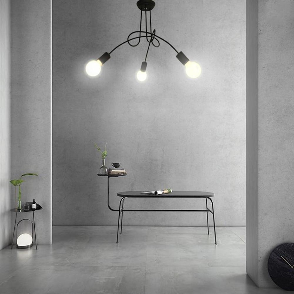 Minimalist Painted Metal Twisted Stem Chandelier Modern Candle Style Pendant Light for Home and Office