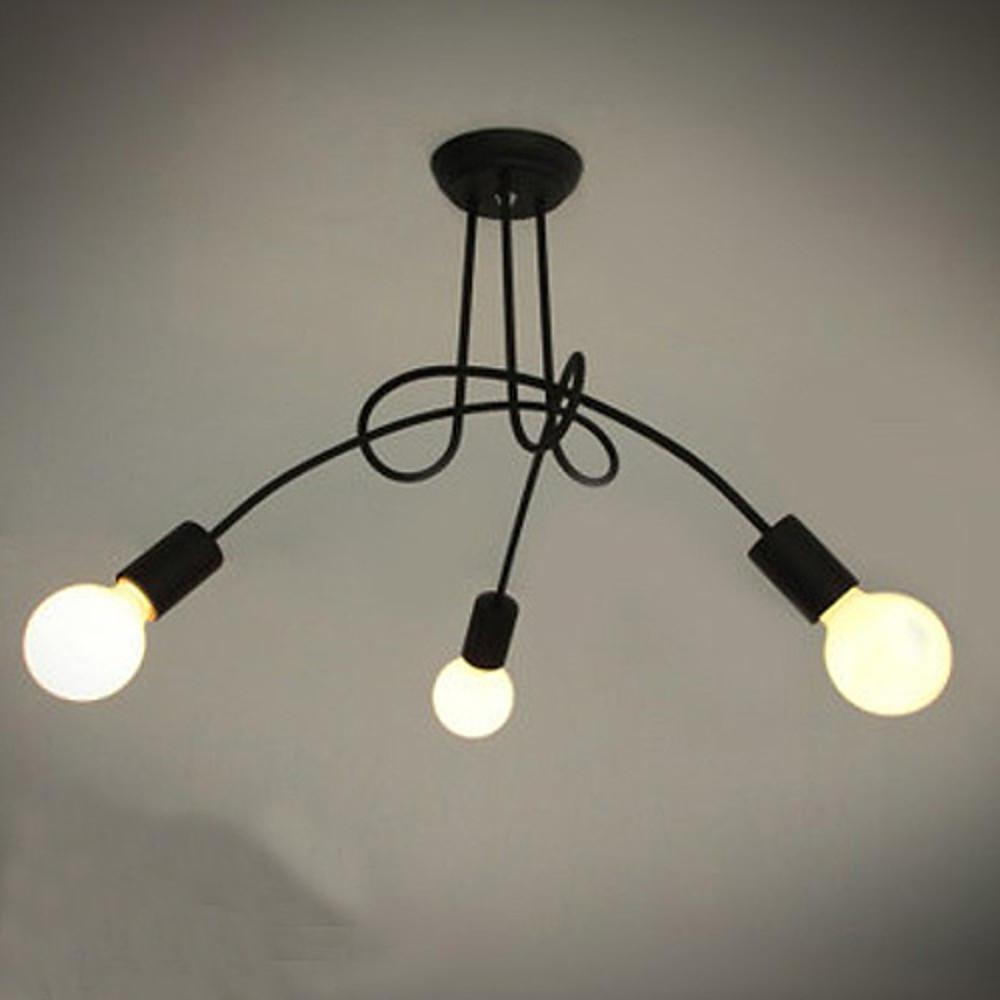 Minimalist Painted Metal Twisted Stem Chandelier Modern Candle Style Pendant Light for Home and Office