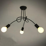 Minimalist Painted Metal Twisted Stem Chandelier Modern Candle Style Pendant Light for Home and Office