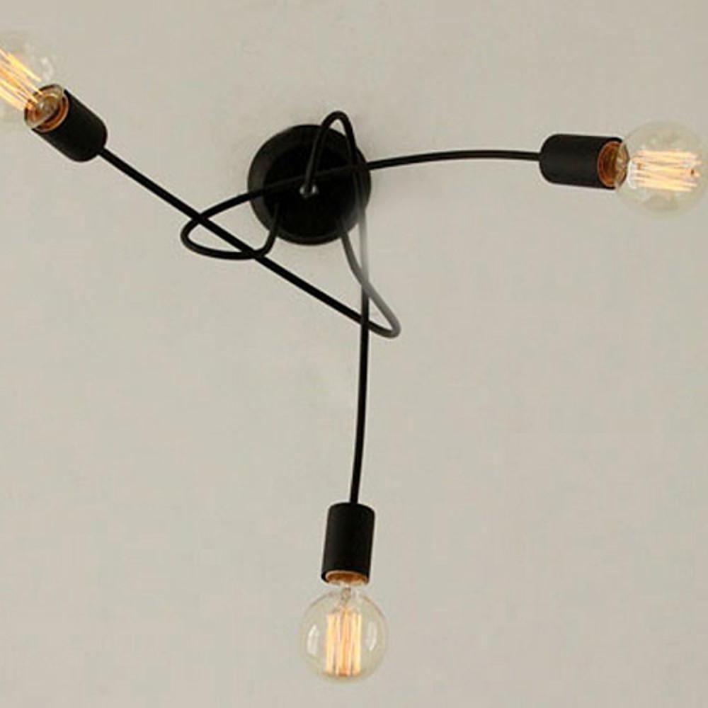Minimalist Painted Metal Twisted Stem Chandelier Modern Candle Style Pendant Light for Home and Office