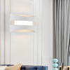 Minimalist Rectangular LED Wall Sconce Modern Nordic Bedside Lighting Fixture White or Brown Finish