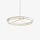 Minimalist Ring Nodes LED Hanging Lamp Adjustable Circular Pendant Fixture for Dining Areas