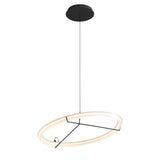 Minimalist Ring Nodes LED Hanging Lamp Adjustable Circular Pendant Fixture for Dining Areas