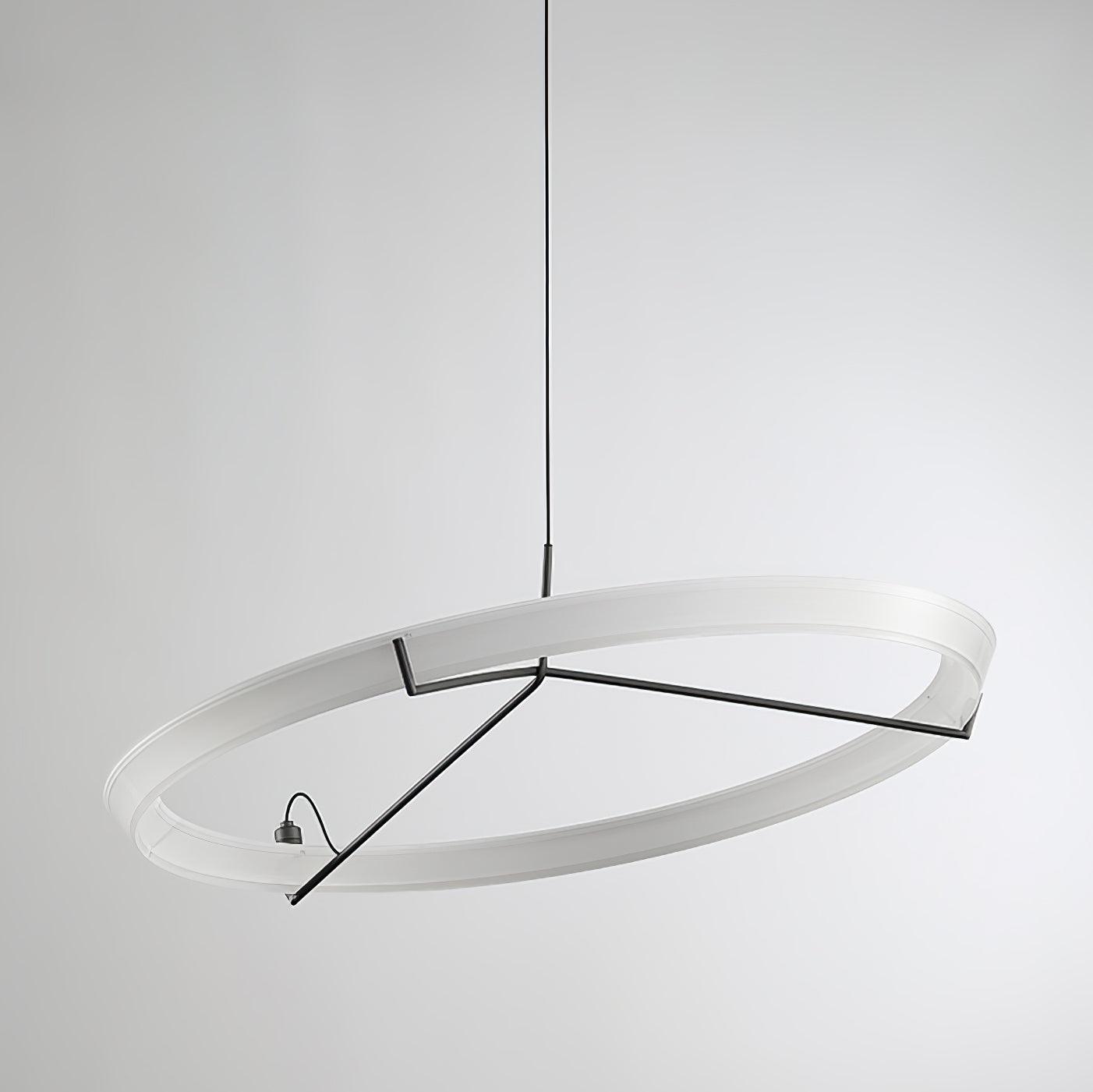 Minimalist Ring Nodes LED Hanging Lamp Adjustable Circular Pendant Fixture for Dining Areas