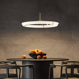 Minimalist Ring Nodes LED Hanging Lamp Adjustable Circular Pendant Fixture for Dining Areas