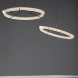 Minimalist Ring Nodes LED Hanging Lamp Adjustable Circular Pendant Fixture for Dining Areas