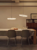 Minimalist Ring Nodes LED Hanging Lamp Adjustable Circular Pendant Fixture for Dining Areas