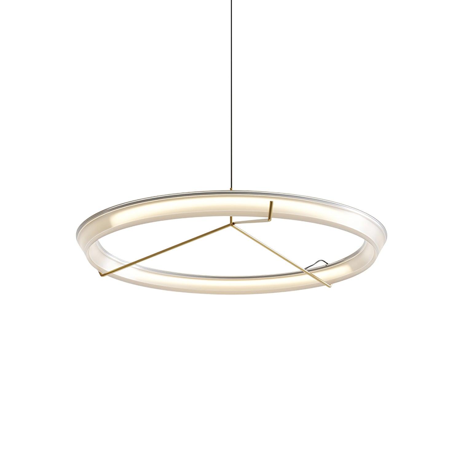 Minimalist Ring Nodes LED Hanging Lamp Adjustable Circular Pendant Fixture for Dining Areas