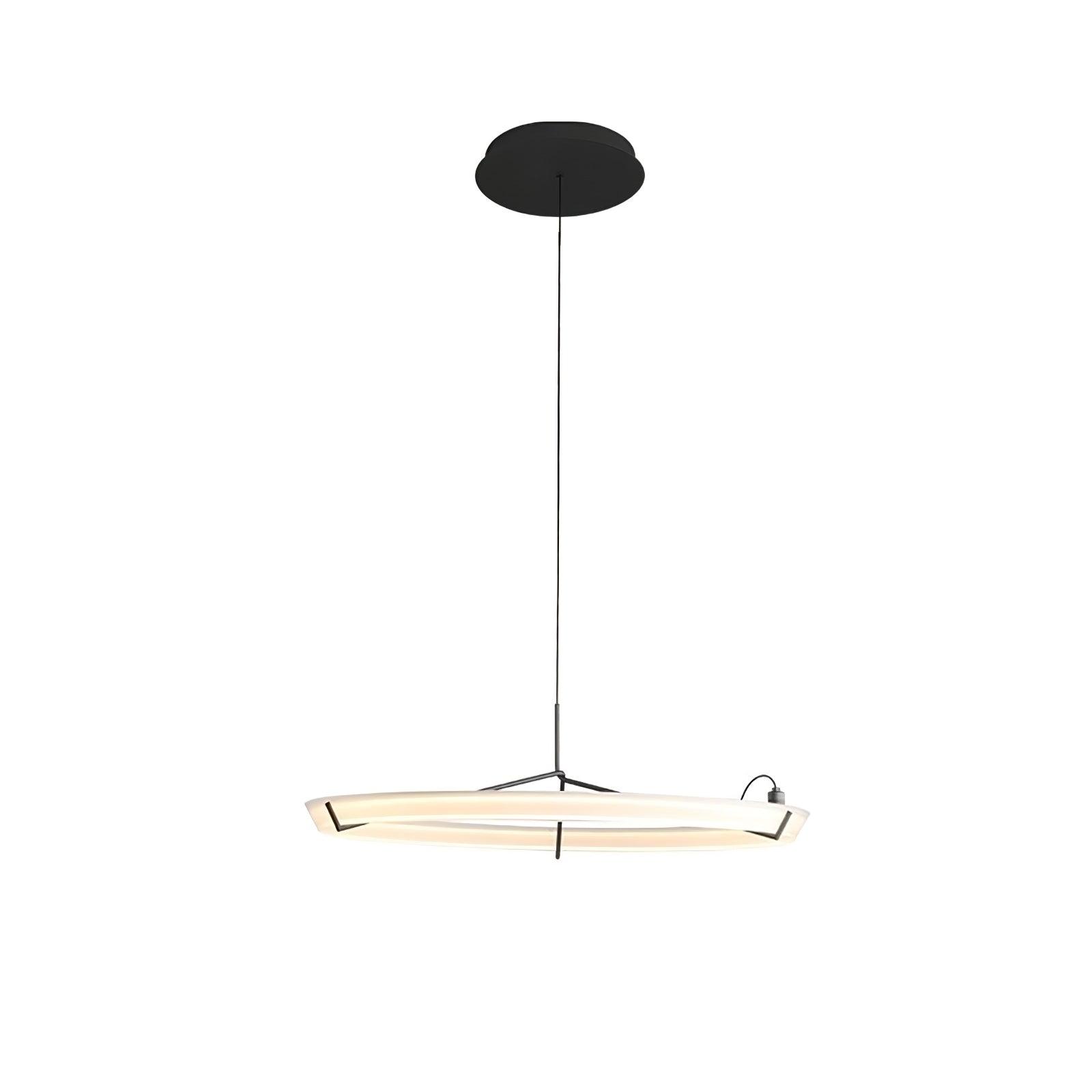 Minimalist Ring Nodes LED Hanging Lamp Adjustable Circular Pendant Fixture for Dining Areas