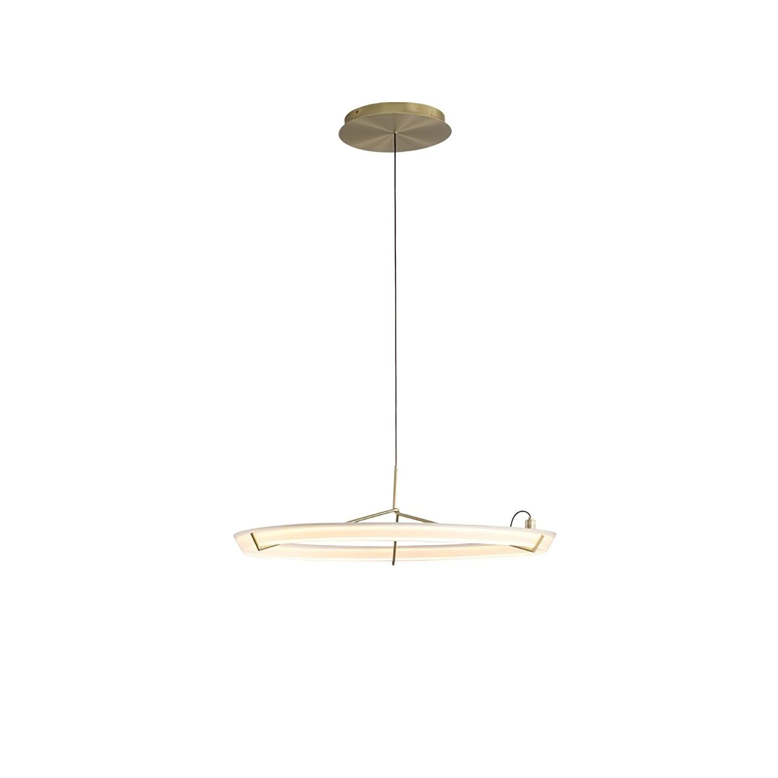 Minimalist Ring Nodes LED Hanging Lamp Adjustable Circular Pendant Fixture for Dining Areas