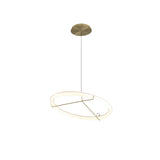 Minimalist Ring Nodes LED Hanging Lamp Adjustable Circular Pendant Fixture for Dining Areas