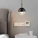 Minimalist Round LED Pendant Chandelier with Glass Globe and Adjustable Wire for Modern Homes