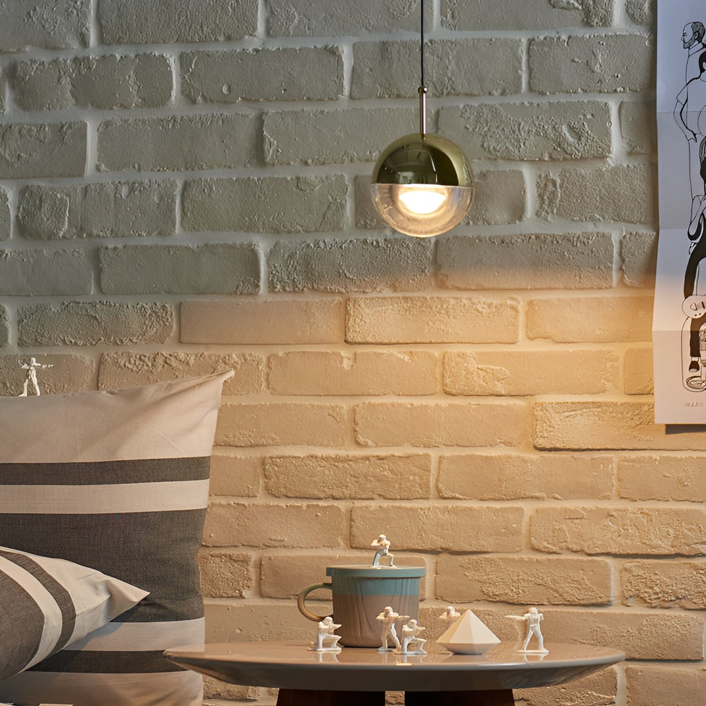 Minimalist Round LED Pendant Chandelier with Glass Globe and Adjustable Wire for Modern Homes