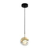Minimalist Round LED Pendant Chandelier with Glass Globe and Adjustable Wire for Modern Homes