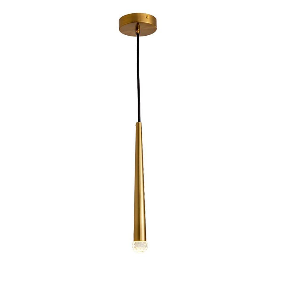 Minimalist Slim Cylinder Metal LED Pendant Light Nordic Style Adjustable Hanging Lamp for Dining Room