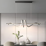 Minimalist Strip LED Kitchen Island Pendant Light Dimmable Nordic Dining Room Hanging Lamp