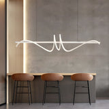 Minimalist Strip LED Kitchen Island Pendant Light Dimmable Nordic Dining Room Hanging Lamp