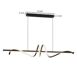 Minimalist Strip LED Kitchen Island Pendant Light Dimmable Nordic Dining Room Hanging Lamp