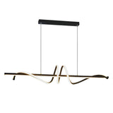 Minimalist Strip LED Kitchen Island Pendant Light Dimmable Nordic Dining Room Hanging Lamp