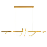 Minimalist Strip LED Kitchen Island Pendant Light Dimmable Nordic Dining Room Hanging Lamp