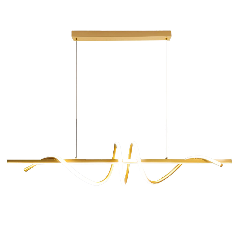 Minimalist Strip LED Kitchen Island Pendant Light Dimmable Nordic Dining Room Hanging Lamp