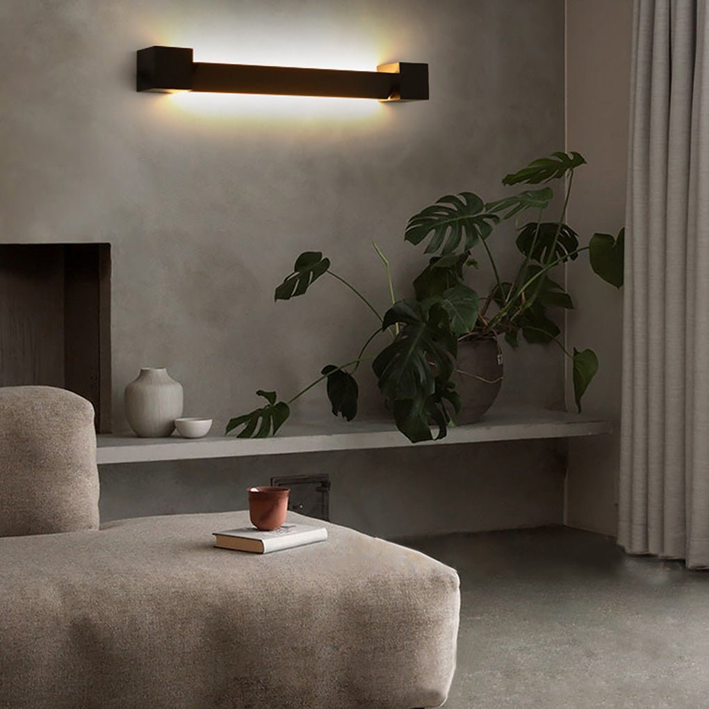 Minimalist Ultra Thin Rotatable Linear LED Wall Lamp in Black Finish for Bedside Decor
