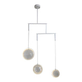 Minimalist White Focus LED Pendant Light Dimmable Ring Chandelier with 3 6 or 9 Lights for High Ceiling