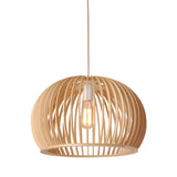 Minimalist Wood Pumpkin Lantern Chandelier Nordic Kitchen Pendant Lighting Fixture