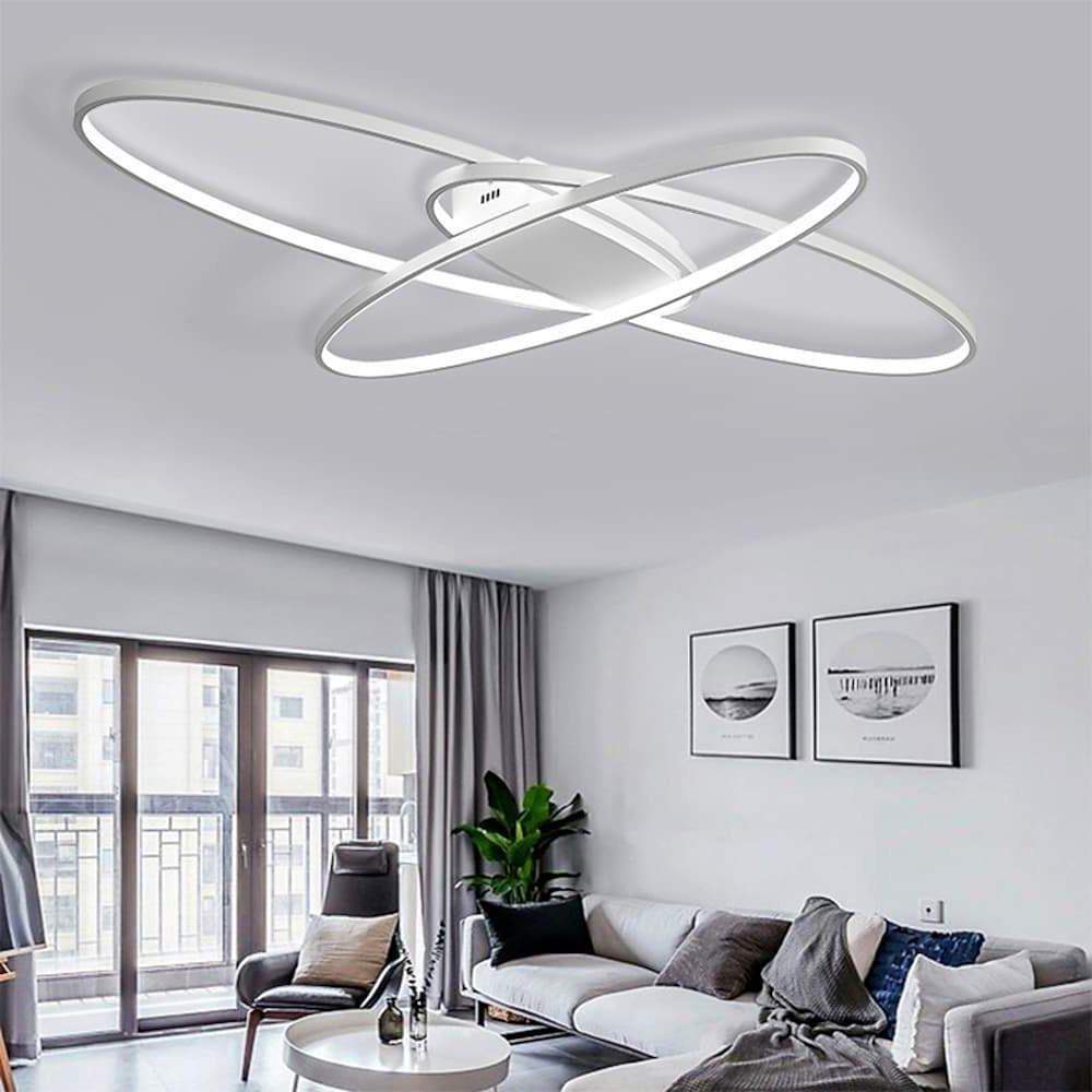 Modern LED Overlapping Oval Ceiling Light Contemporary Flush Mount Fixture