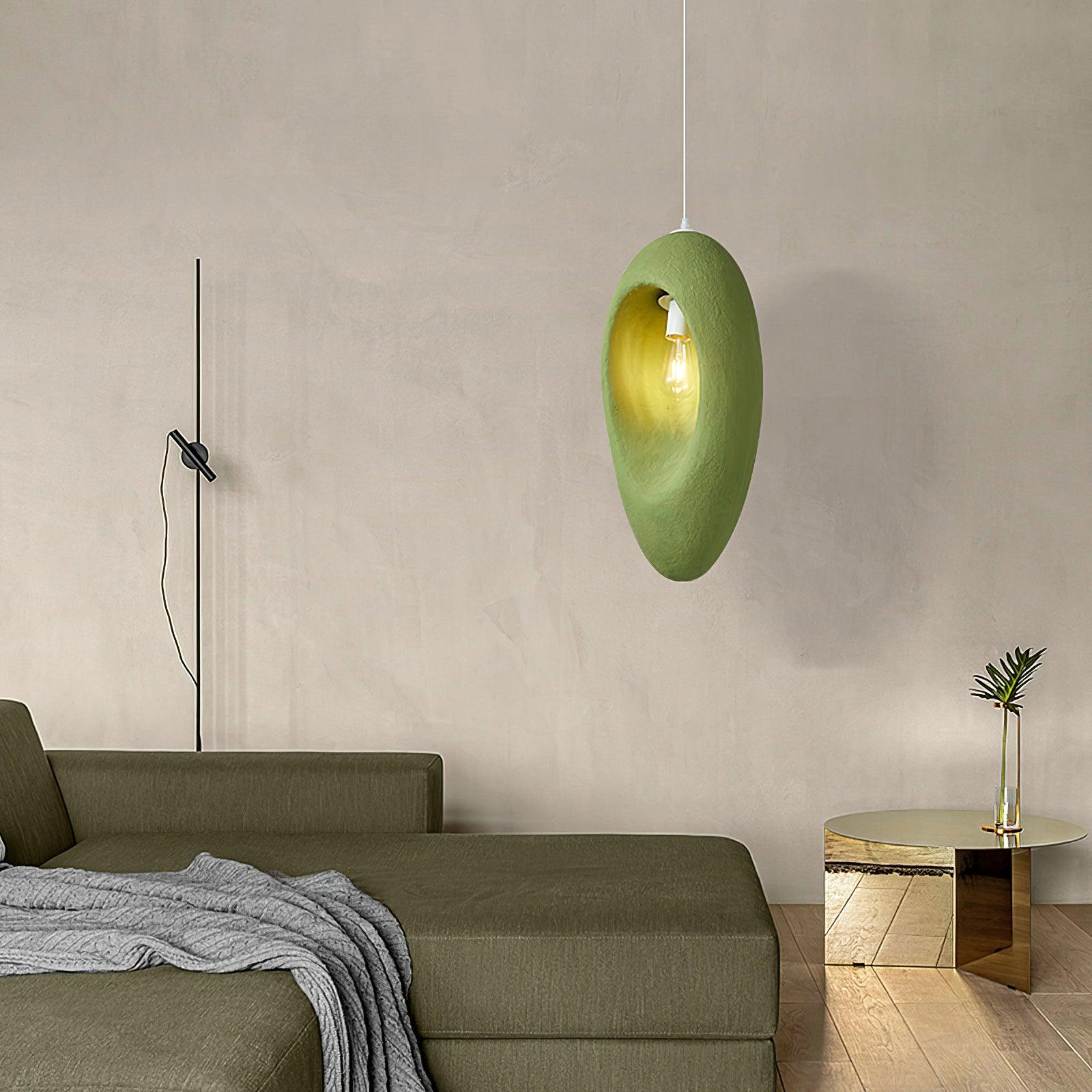 Mizuko Green Teardrop Hanging Lamp Modern Polystyrene Decorative Pendant Light