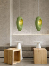 Mizuko Green Teardrop Hanging Lamp Modern Polystyrene Decorative Pendant Light