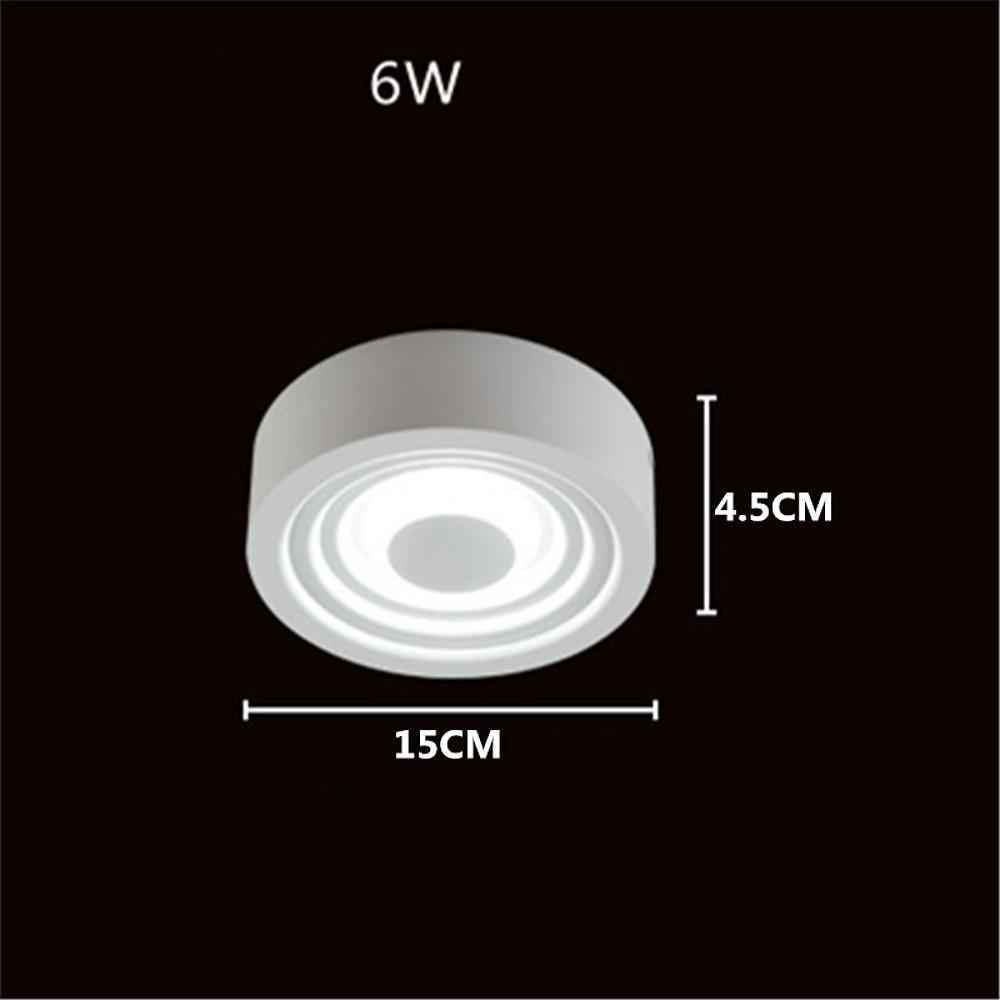 Modern 6 Inch Round Geometric LED Flush Mount Ceiling Light with Aluminum Finish