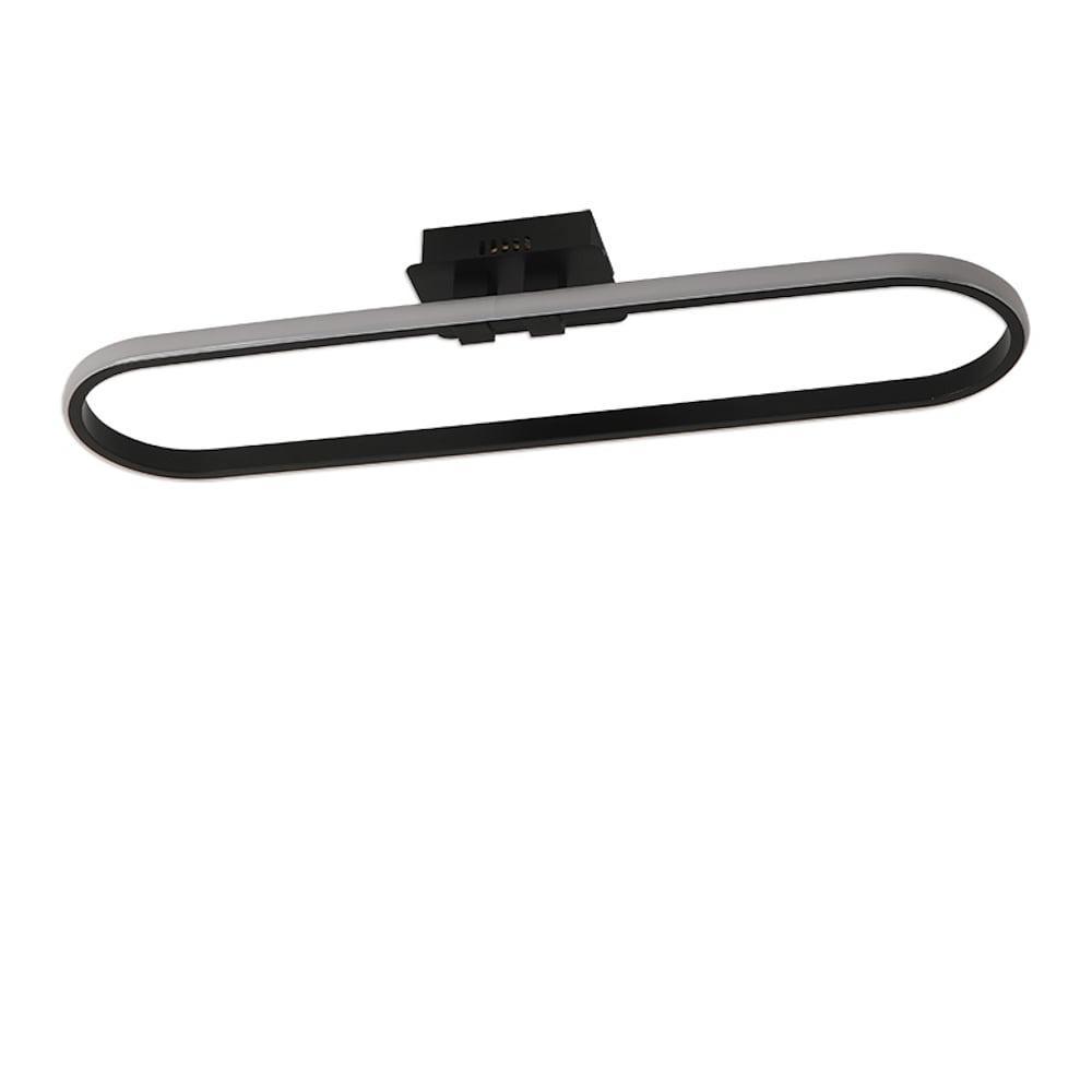 Modern Rounded Rectangle LED Flush Mount Ceiling Light Dimmable Black Fixture 28 Inch