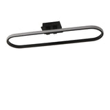 Modern Rounded Rectangle LED Flush Mount Ceiling Light Dimmable Black Fixture 28 Inch