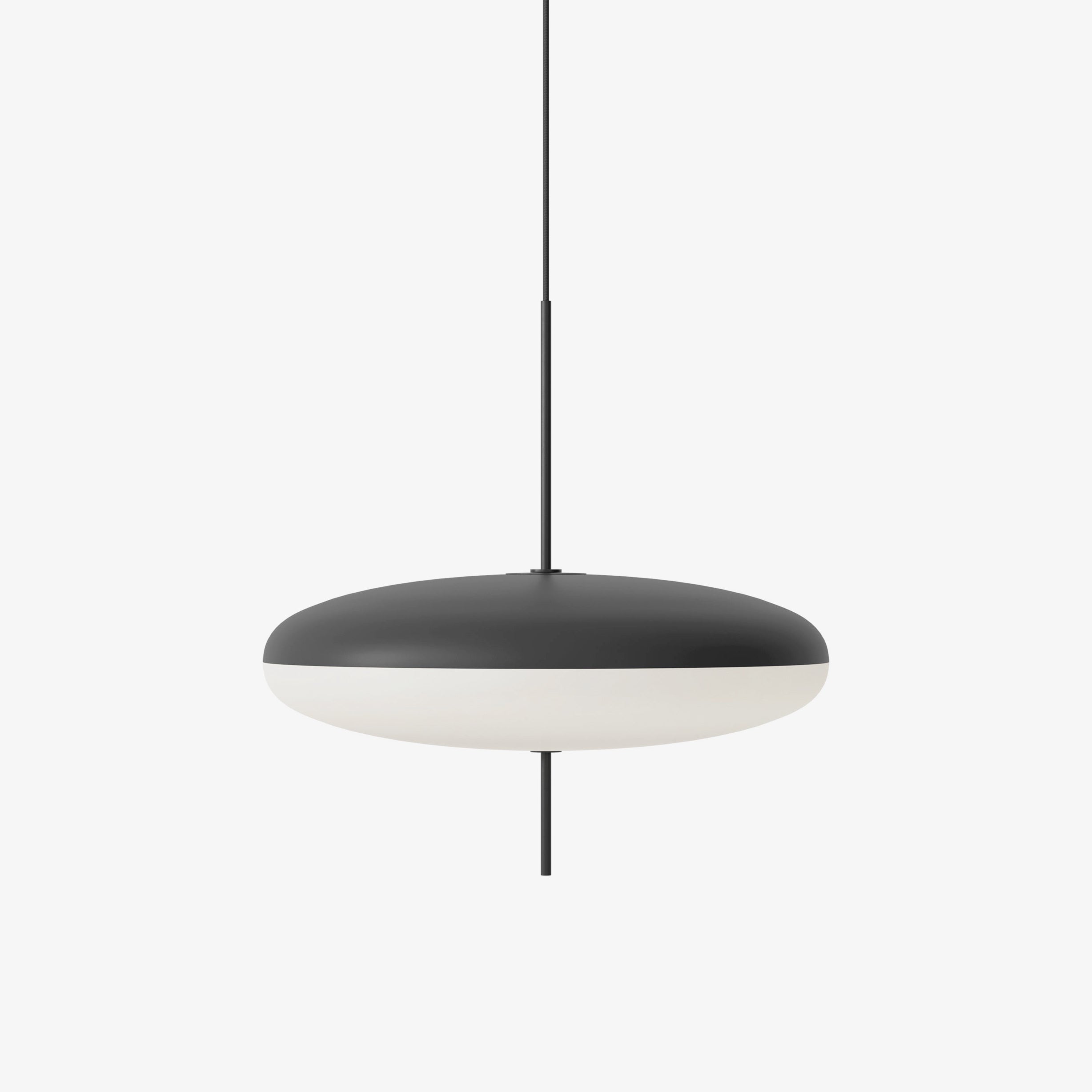 Model 2065 Mid Century Modern Pendant Lamp Opalescent Saucer Suspension Light