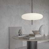 Model 2065 Mid Century Modern Pendant Lamp Opalescent Saucer Suspension Light