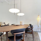 Model 2065 Mid Century Modern Pendant Lamp Opalescent Saucer Suspension Light
