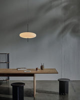 Model 2065 Mid Century Modern Pendant Lamp Opalescent Saucer Suspension Light
