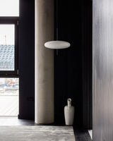 Model 2065 Mid Century Modern Pendant Lamp Opalescent Saucer Suspension Light