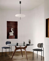 Model 2065 Mid Century Modern Pendant Lamp Opalescent Saucer Suspension Light