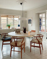 Model 2065 Mid Century Modern Pendant Lamp Opalescent Saucer Suspension Light