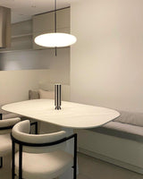 Model 2065 Mid Century Modern Pendant Lamp Opalescent Saucer Suspension Light