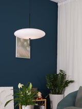 Model 2065 Mid Century Modern Pendant Lamp Opalescent Saucer Suspension Light