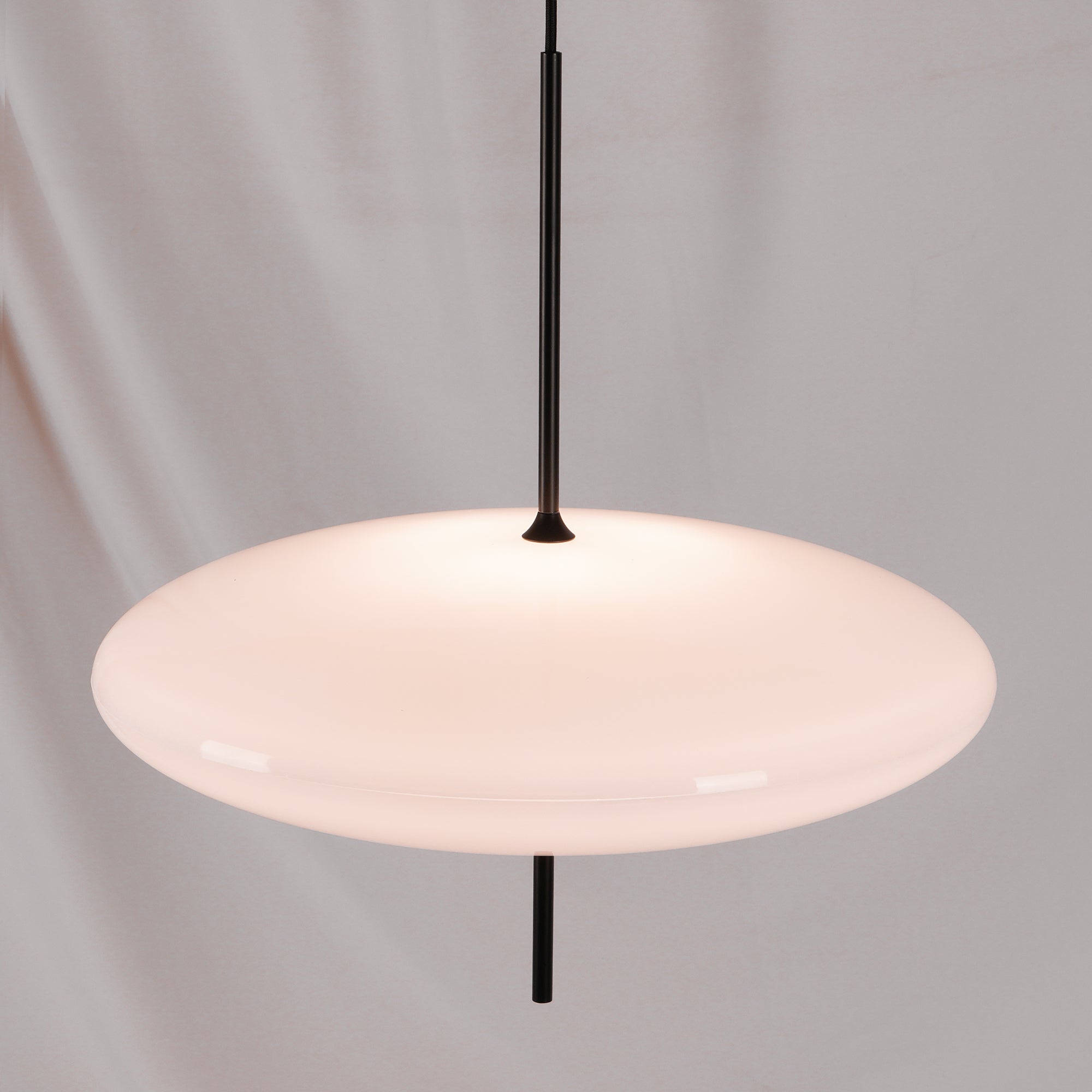 Model 2065 Mid Century Modern Pendant Lamp Opalescent Saucer Suspension Light