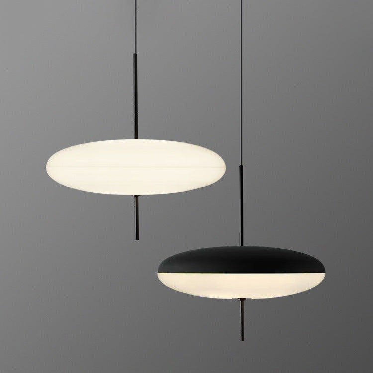 Model 2065 Mid Century Modern Pendant Lamp Opalescent Saucer Suspension Light