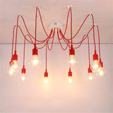 Modern 10 Head Cluster Spider Chandelier DIY Adjustable Industrial LED Pendant Ceiling Light