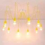 Modern 10 Head Cluster Spider Chandelier DIY Adjustable Industrial LED Pendant Ceiling Light