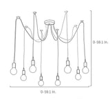 Modern 10 Head Cluster Spider Chandelier DIY Adjustable Industrial LED Pendant Ceiling Light